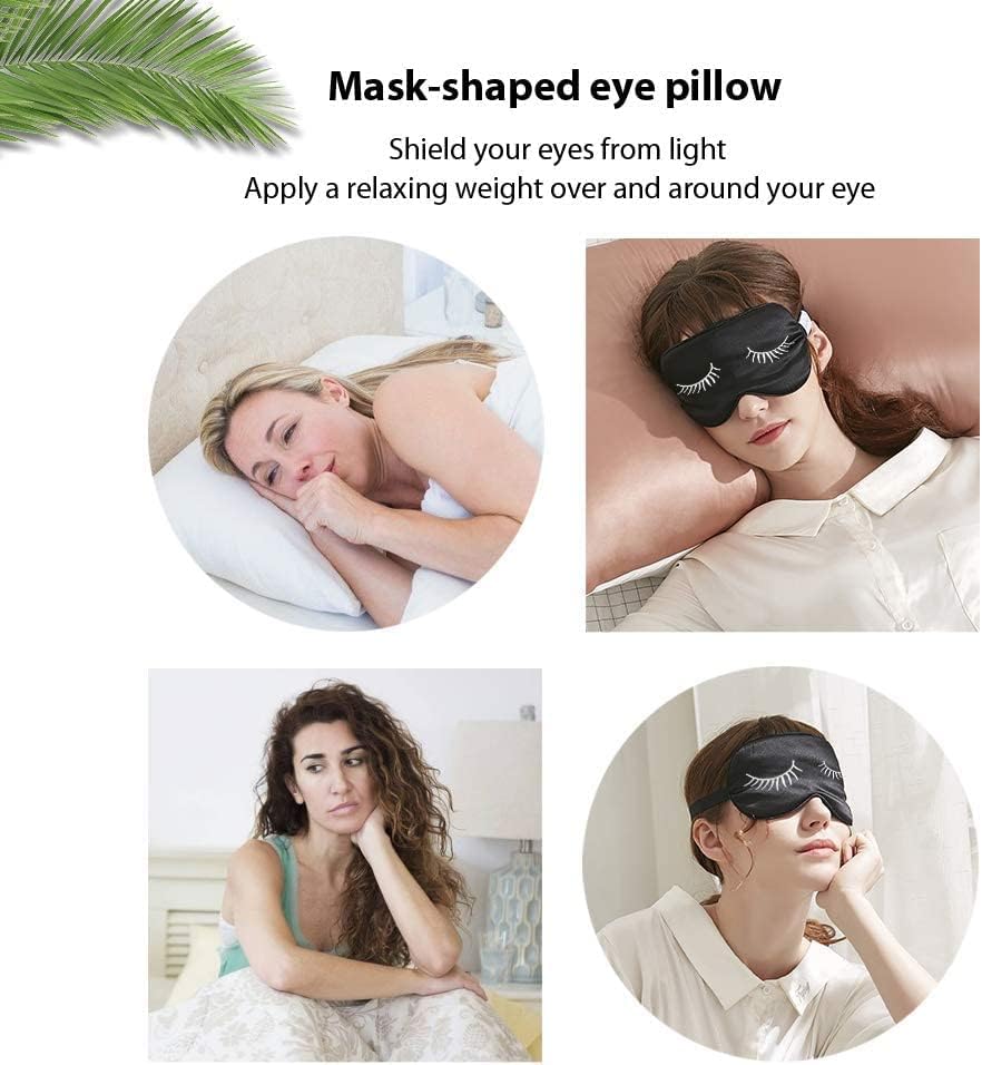 Crna satenska maska ​​za spavanje, putničko spavanje maska ​​slatko, svilena maska ​​za spavanje