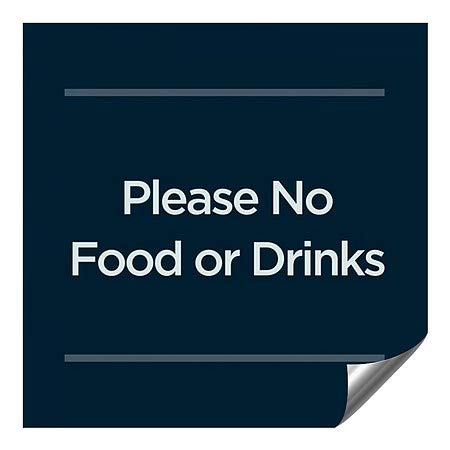 Molimo vas da nema hrane ili pića -Basic Mornary Teška industrijska samoljepljiva aluminijska zidna zidna naljepnica | 36 x36
