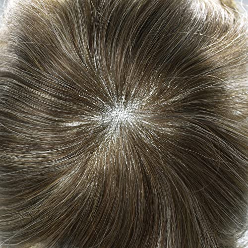 Tupee za muškarce Hair Pieces Rezervni sistemi Francuska čipka prednji Izbijeljeni čvorovi prirodna kosa linija
