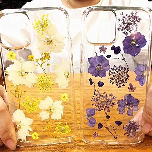 Blingy's iPhone 12 Pro Max Case, Cute Presed Dry Flower Dry Flower real Flower Style Transparent
