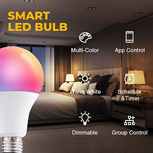 Droiee Smart promjena boje E26 RGB LED sijalica, zatamnjena noćna lampa za rasadnik sa aplikacijom