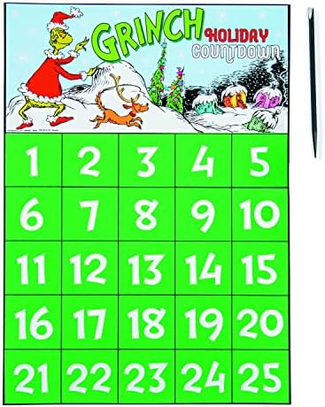 Grinch Scratch ' n Reveal Advent Calendar - zanati za djecu i zabavne kućne aktivnosti, 12 komada