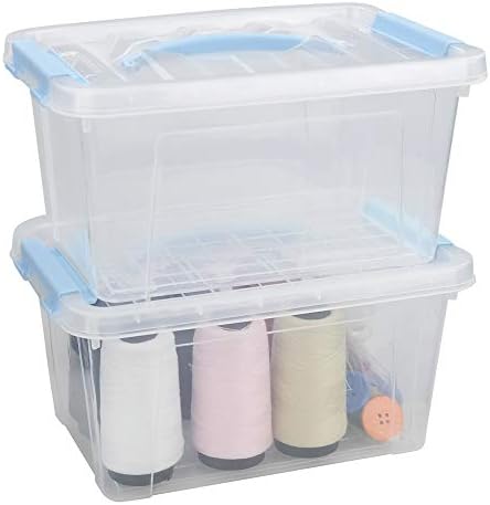 Jekiyo Clear Plastic Skladištenje bin, 6 kvarca zasuiranje kutije sa poklopcem, set od 2