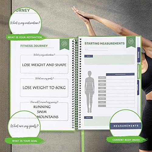 Fitness Journal Workout Planer za žene muškarci, časopis za vježbanje za teretanu Bodybuilding