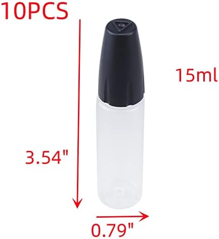 HNGSON Black Igle aplikator tip boce 15ml plastične kappet boce paket od 10