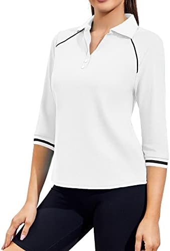 Aurgelmir ženski povremeni 3/4 rukav Golf polo T majica V reorting vježbanje Slim fit teniskim majicama