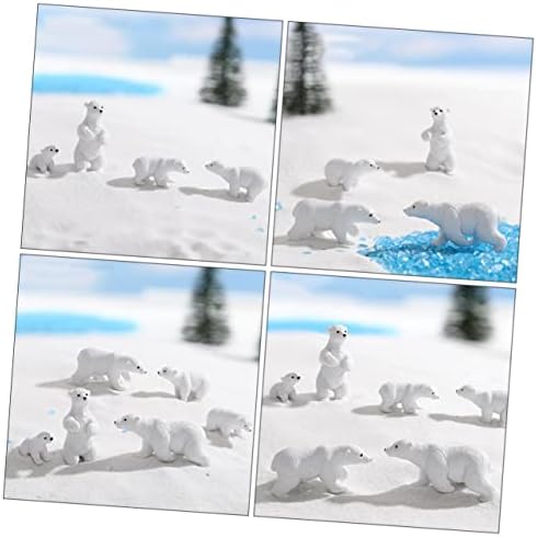 Hanabass 18 kom. Mini polarni medvjedski bajk figuric uredski dekor Bijeli docret Božićne figurice Mikro pejzažne figurice minijaturna figurica bijela medvjeda model slatka dekor pokretna