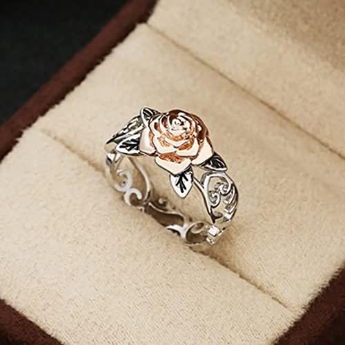 2023 New izdubljeni ružinski prsten antiknog elektropisanog cvijeća ženskog prstena u pet veličina Star