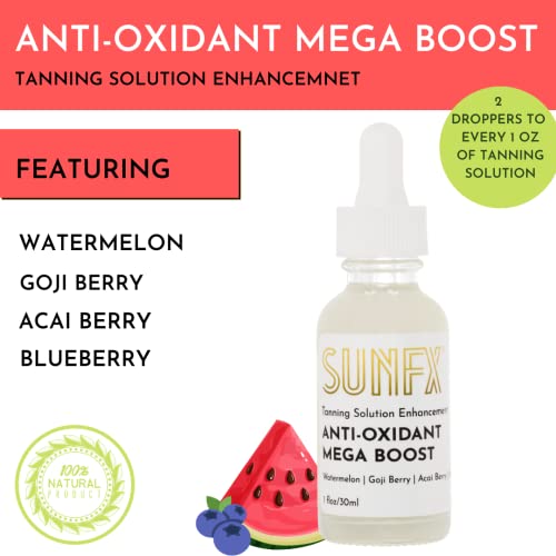 Sunfx aditiv za sunčanje | antioksidans Mega Boost | lubenica, Goji Berry, Acai Berry-1 fl oz / 30ml