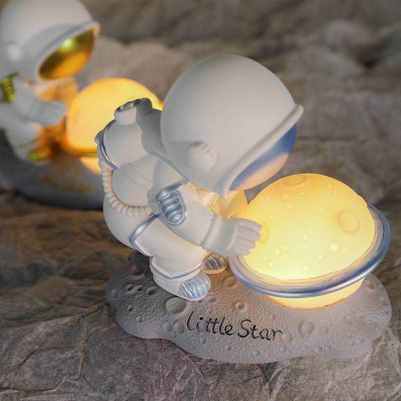 LED Astronaut noćna svjetla lampa: svemirski Astronaut LED svjetlo Zlatna LED smola figurica astronauta