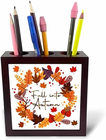3drose jesen lišće vijenac pasti u jesen tipografija-tile Pen držači