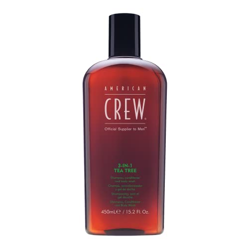 Šampon ,regenerator & amp; pranje tijela za muškarce od strane American Crew, 3-u-1, miris čajevca, 15.02