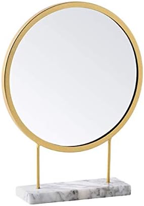 Mxiaoxia stolna šminka sa postoljem okruglog oblika stalak zlatni okvir radni sto za spavaću