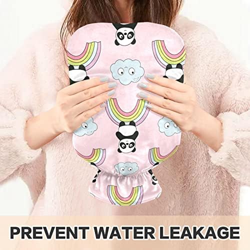 Flaše za toplu vodu sa poklopcem baby Cute Pandas Rainbow Clouds torba za toplu vodu za ublažavanje bolova, trudnice, torba za toplu vodu 2 litra