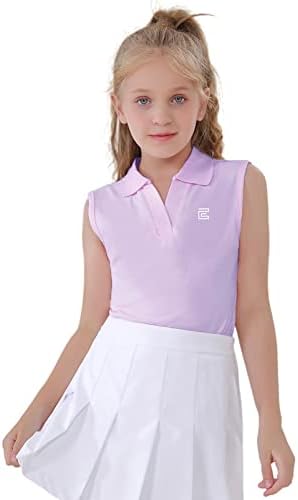 Exarus Girls 'Golf Tennis polo majice Dječji V-izrez Atletski trening vlage Wicking Brzo sušenje 50+