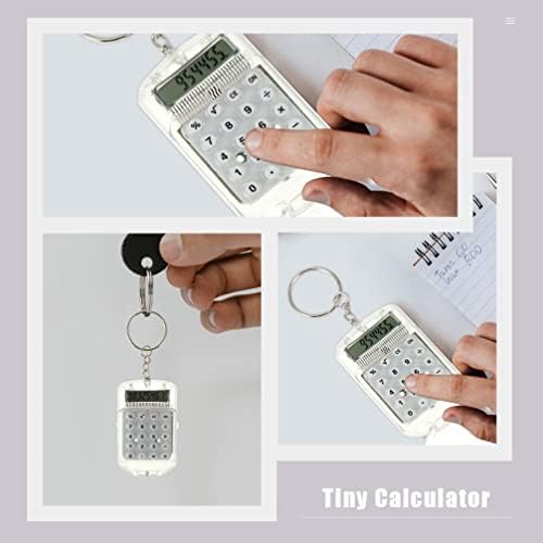Kalkulatori za desktop 4pcs Pocket kalkulator Privjesci za ključeve prsten za ključeve LCD