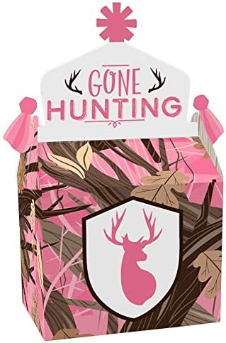 Velika tačka sreće ružičaste lov - liječenje box zabava favori - jelena lova djevojka camo baby tuš ili rođendanska