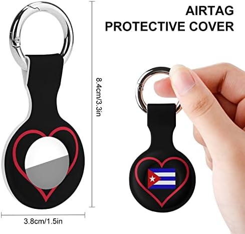 Volim zaštitnu futrolu Cuba Red Heart Cover kompatibilnu za AirTag držač lokatora protiv gubitka za ovratnik za prtljag novčanika Cat Dog Pets