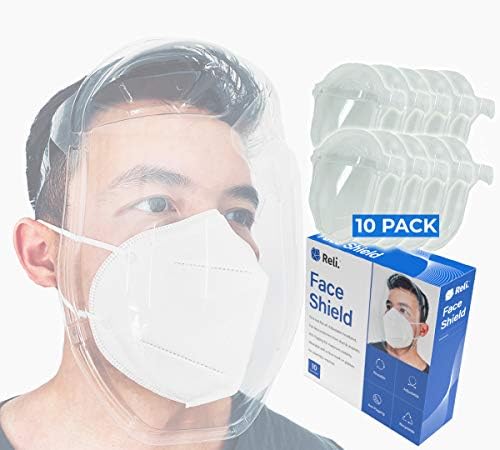 Reli. Štitnici za lice / 10 pakovanja | prozirni, plastični štit za lice | štit za prozirno lice, protiv magle,