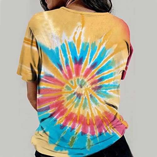 Teen Girl Gradient cvjetni opušteni fit vrhovi bluze s kratkim rukavima 1/2 rukav ležerne hipi vintage