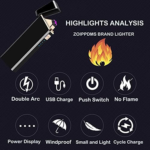 ARC električni lakši USB punjivi elektronski upaljači vjetrovitni plamen butana besplatni upaljači za vatru,