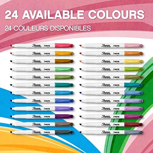 Sharpeie S-note Creative Bojanje bomove olovke | Marker olovka za pisanje, crtanje i više | Asortirane pastelne boje | Dlijep savjet | 12 grofa