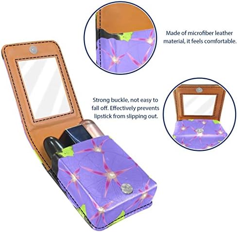 ORYUEKAN Mini torba za šminkanje sa ogledalom, torbica za kvačilo od umjetne kože, ljubičasta Morning Glory Floral