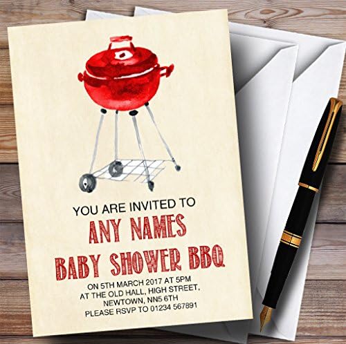 Pozivnice za roštilj Crvene akvarele pozivnice za tuširanje beba