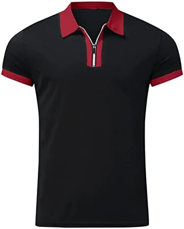 Rever osnovna majica za muškarce Casual Zipper ovratnik poslovna majica bluza čvrsta kratka rukava