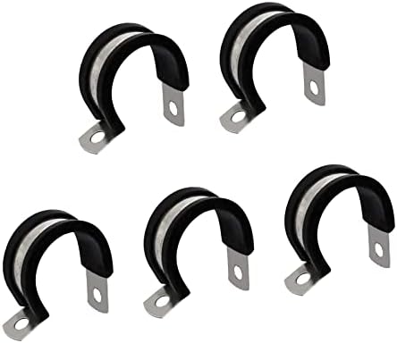 Metallixity gumene kabelske stezaljke 5pcs, 304 Stezaljke za ugradnju od nehrđajućeg čelika u obliku cijevi