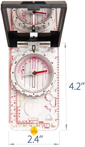Kompas za vidljive zrcalo podesiva deklinacija - Pješački provisički kompas za momak | Karta Čitanje