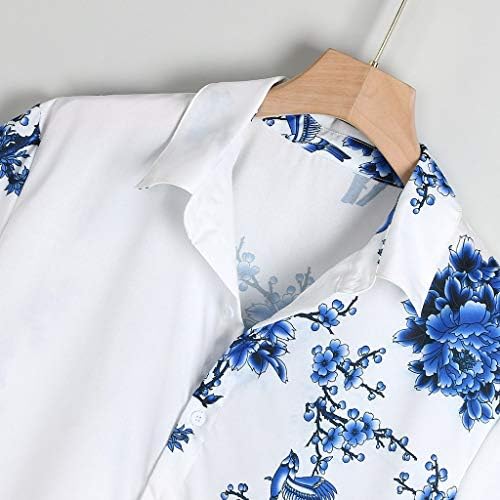 HDDK MENS Havajski majica kratki rukav, ljeto dugme dolje cvjetni print Regularna fit ovratnik Ležerne