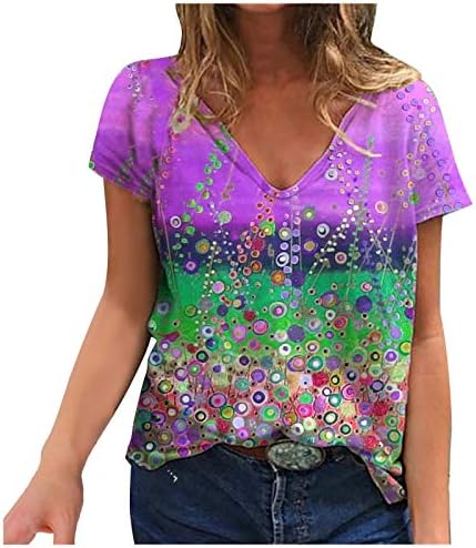 BMISEGM ženska majica kratkih rukava za opuštene ljetne bluze multi obojene košulje