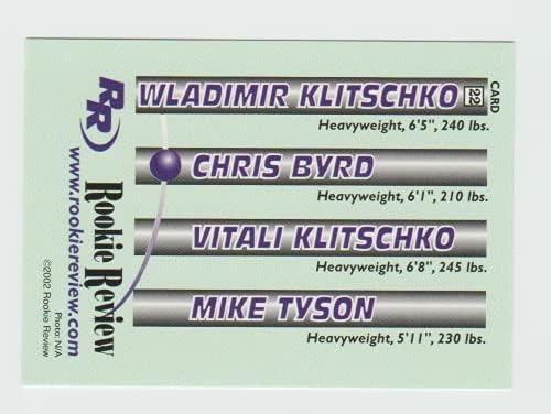 Rijetko 2002 Mike Tyson Rookie Card Calcing 22! Ment! W / h Vladimir Klitschko & Kris Boyd!