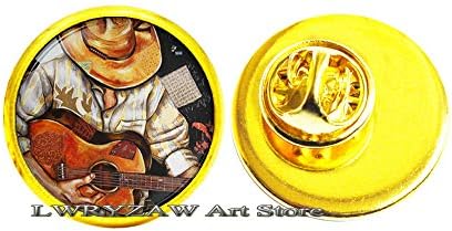 Akustična gitara Umjetnički nakit, Gitarski broš, pin gitare, glazbeni broš, glazbeni umjetnički pin,