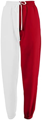 Ženske hlače za salonu spajanje boja blok hlače opušteno-fit nacrtač jogger pant sa džepovima