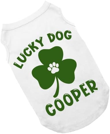 Lucky Dog personalizirana pseća majica, Danska majica sv. Patrika, Green Clover St. Dnevna majica za pse, Dnevna
