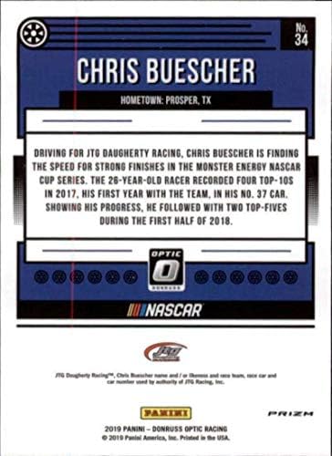 2019 Donruss optic Blue Pulsar # 34 Chris Buescher Kroger Kliknite Lista / JTG Daugherty Racing / Chevrolet Racing Trgovačka kartica