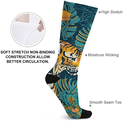 Egzotično toucan i tigraste boje u boji, sportske čarape za cijevi za tinejdžere za odrasle