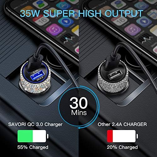 Dual USB Car Charger Quick Charge 3.0 Auto Adapter Car Decorations Bling brzo punjenje punjač kompatibilan