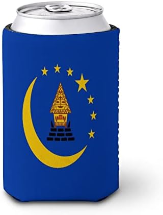Zastava države Koror, rukavi za višekratnu upotrebu, izolovani držač šoljica od ledene kafe sa slatkim uzorkom