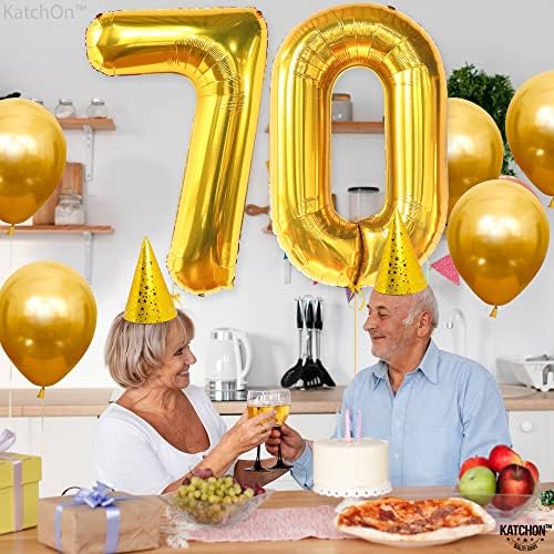 Katchin, zlatni 70 Brojevi balona - veliki, 40 inčni | 70 rođendanskih balona za 70. rođendan