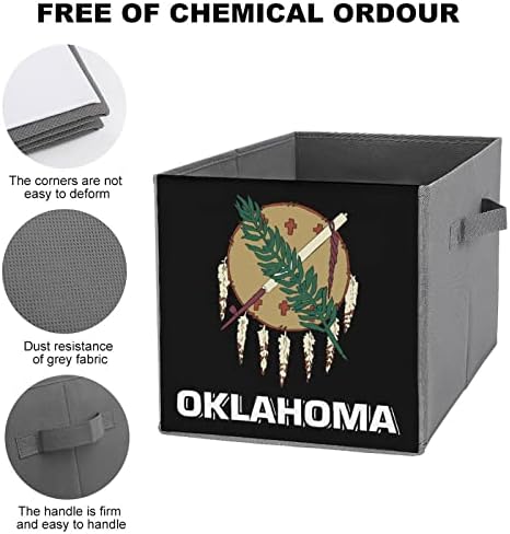 Zastava Oklahoma Skladišni kanti za skladištenje Osnove sklopive kockice za pohranu tkanine Organizator kutije