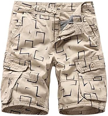 Badhub muške hlače za teretna šarga na otvorenom, lagane rasteznite pamučne kratke hlače sa više bočnih džepova patentne pantalone