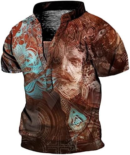 Mali Dugi rukav košulja muška dugme kratki rukav boja T Shirt vanjski Tribal Top Night Shirts