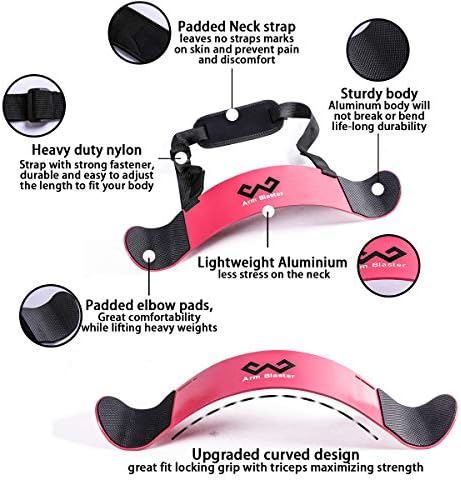 W Waisfit ARM Blaster bicep Curl Debeli aluminijum Podesivi bodybuilding Bicep Isolator Pink, Barbell Curl pomoćnica