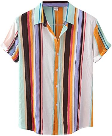 Xxbr muške ljetne havajske košulje s kratkim rukavima spuštenim gumbom za pamučne platnene majice