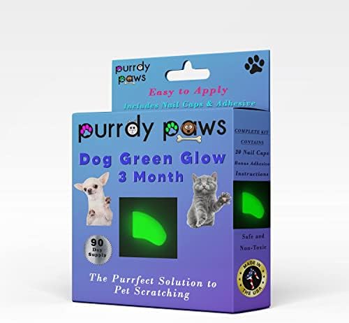 Purrdy Paws 3 mjeseca snabdijevanje mekim kapicama za nokte za pseće kandže koje svijetle u mraku X-Large