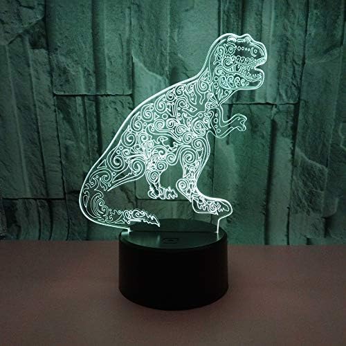 Dinosaur Light Toys 3D optička iluzija lampa sa dodirom & daljinsko upravljanje & amp; 16 boja dekor