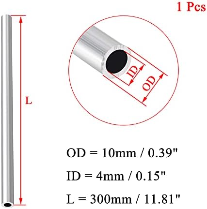 OFOWIN 6063 aluminijumska okrugla cijev 10mm od 4mm Unutrašnji prečnik 300mm dužina bešavne